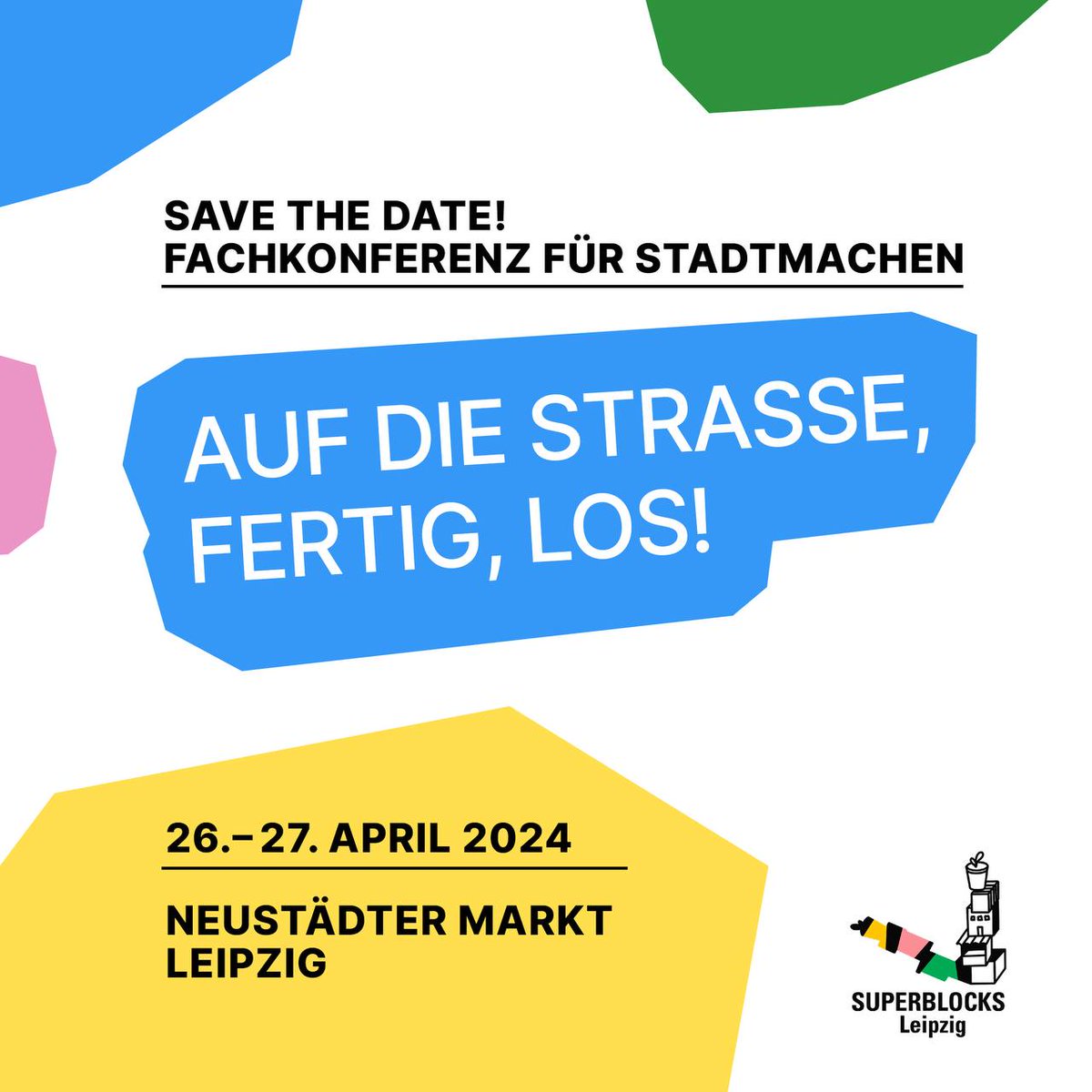 Am 26. und 27. April 2024 findet in Leipzig die Fachkonferenz zum Abschluss des Pilotprojekts “Neue Nähen – Superblocks Leipzig” statt. Programm und Link zur Anmeldung: superblocks-leipzig.de/konferenz-26-2… #superblocks #leipzig #konferenz #leipzigost