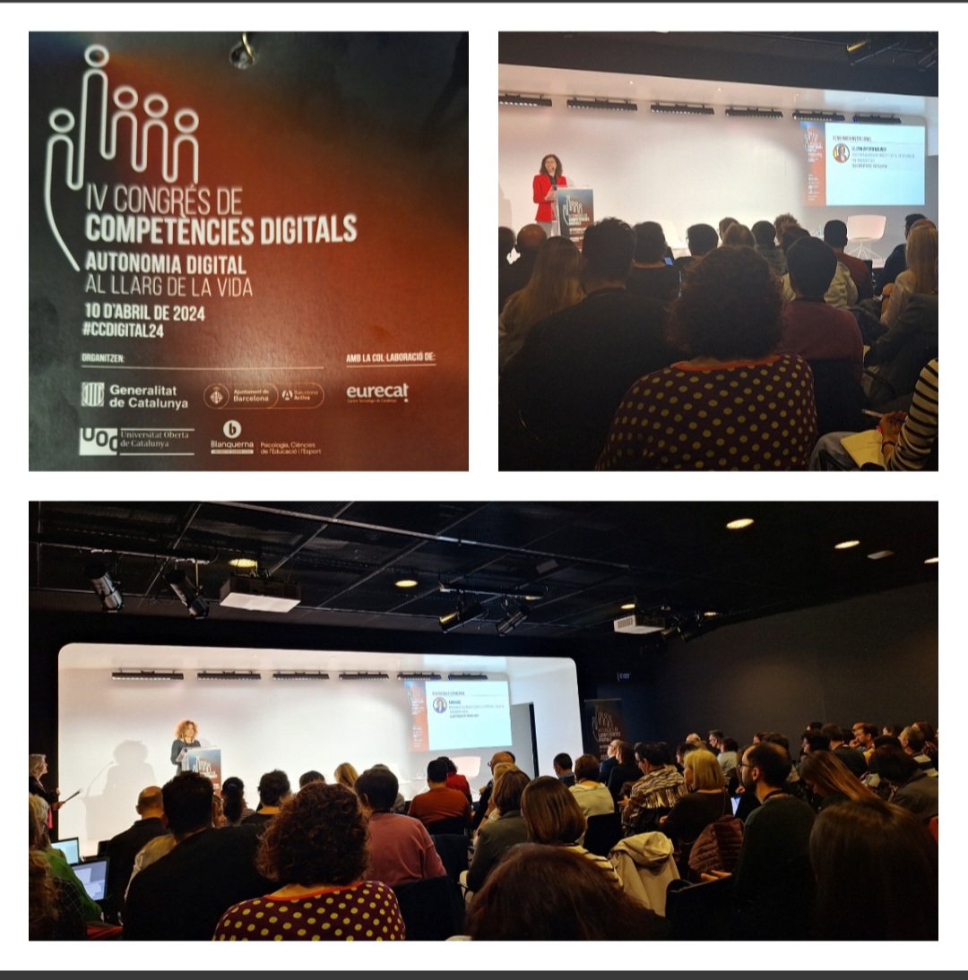 cintadc's tweet photo. 👾Avui al IV Congrés de competències digitals al #Cibernarium de @barcelonactiva Reflexions i bbpp envers  l'Autonomia digital al llarg de la vida! #FP Tic #bretxa gènere 🚺🦾 #CCDigital24 @tic @fundaciobcnfp @SocioEconAMB https://t.co/bNBpT0jxEa