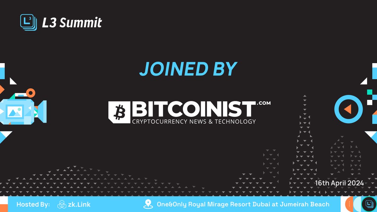 🚀We are delighted to introduce @bitcoinist as the official Media Partner in #L3Summit #Token2049 Dubai! 🔥Learn more about L3 Summit in their PR Release below! bitcoinist.com/zklinks-layer-… #zkLink #Layer3 👉RSVP lu.ma/L3Summit-Dubai