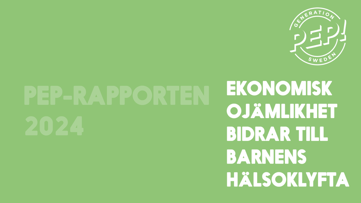 Den senaste pep-rapporten presenterades idag. Fortsatt låga andelar barn och unga som helt lever upp till myndigheters rekommendationer vad gäller kost och hälsa. Familjens inkomst påverkar möjligheten att äta bra mat och delta i aktiviteter. generationpep.se/sv/aktuellt/pe…