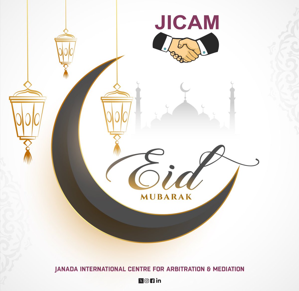 As we bid farewell to Ramadan, may the spirit of Eid fill your heart with happiness and your home with laughter. Eid Mubarak. 

#JICAM #CIARB #Ramadan #Law #Nigeria #Arbitration #Mediation #Dispute #Eid #Eid2024
