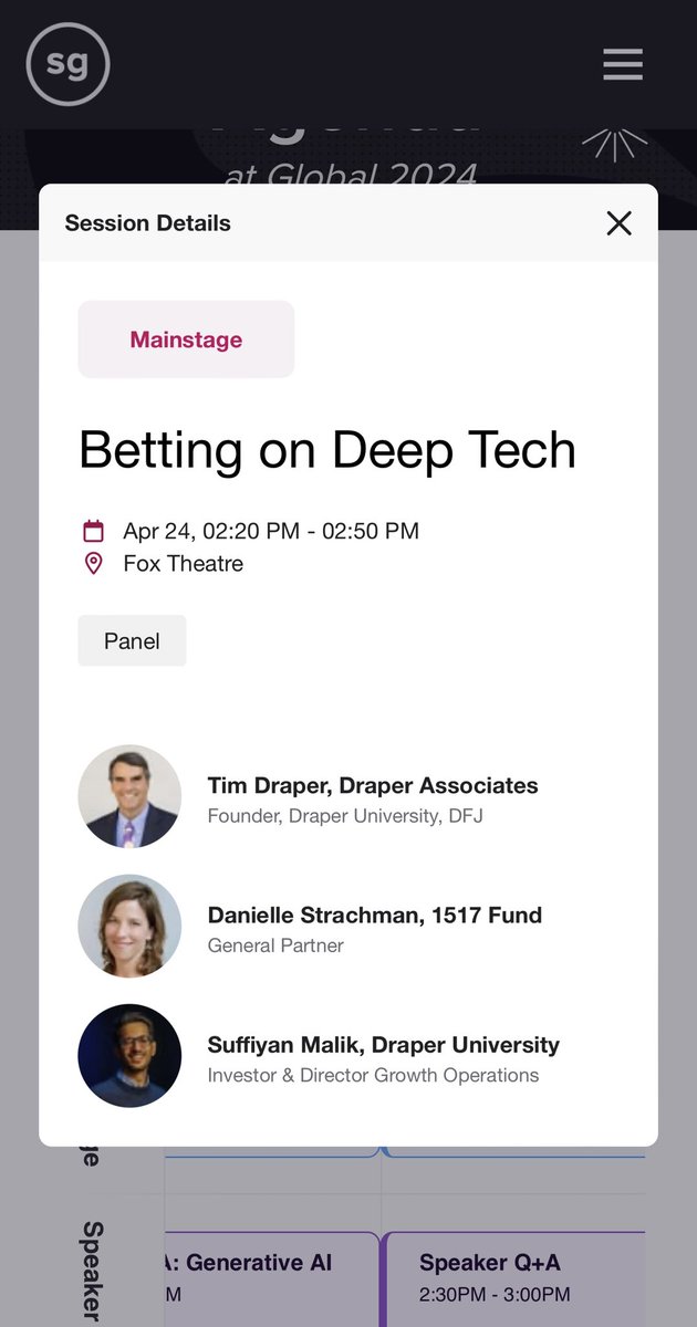 In 2 weeks, I am hosting a DeepTech panel @StartupGrind Global’s Main Stage with the @TimDraper and @DStrachman ~50% of Draper funds’ investments have been deeptech in the last decade or so. We have a 33,000 sq ft hardware warehouse in Downtown San Mateo, a 20 min walk from our…