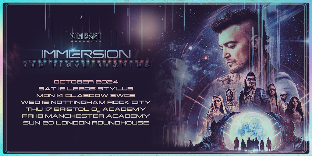 NEW: Visionary cinematic rock collective Starset (@starsetonline) have announced IMMERSION: THE FINAL CHAPTER is heading to the UK this October! ✨ Tickets on sale 10:00 Friday 12th April 2024 - set an event reminder here: bit.ly/4awpT2G