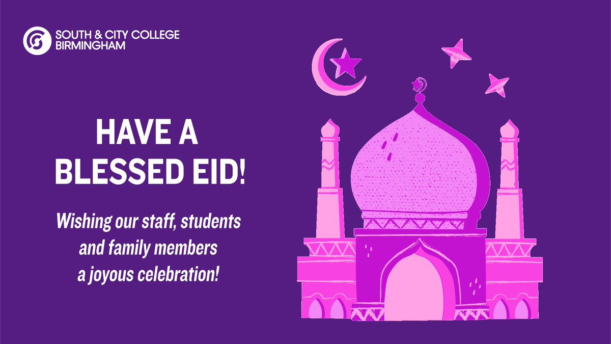 On behalf of the college, we would like to wish everyone well who are celebrating Eid Mubarak 🎊

#EidMubarak #SouthandCityCollege