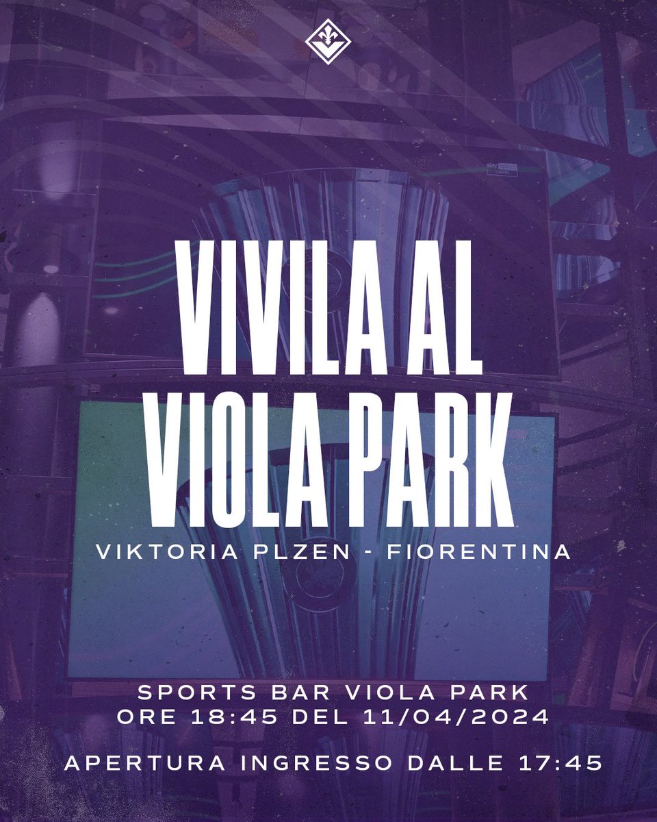 Vivi Viktoria Plzen-Fiorentina al Rocco B.  Commisso Viola Park 💜

Ci vediamo dalle 17.45 di Giovedì 11 Aprile presso i nostri Sports Bar.

🔗 Prenotati subito: acffiorentina.vivaticket.it

#forzaviola #fiorentina #violapark