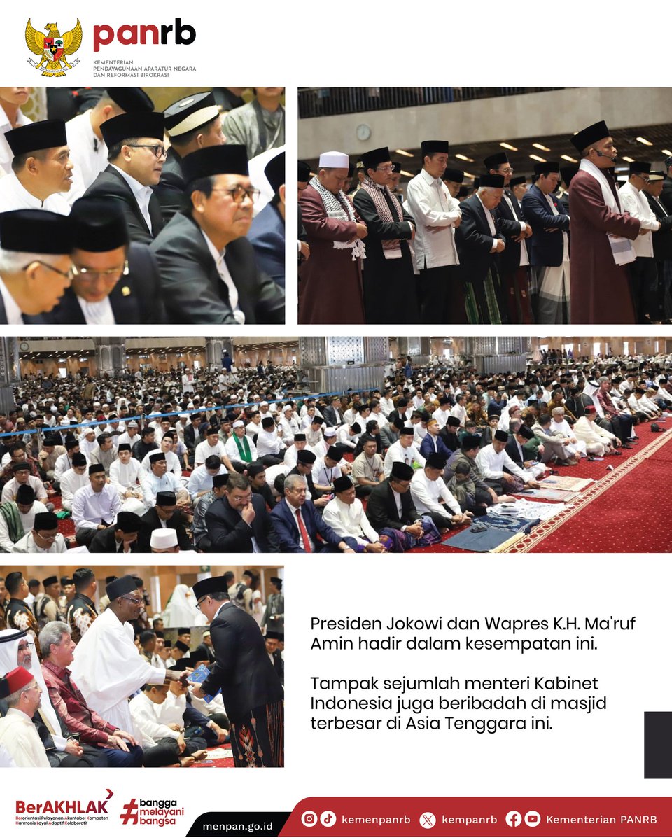 Pagi ini, Menteri PANRB Abdullah Azwar Anas menunaikan salat Idulfitri di Masjid Istiqlal, Jakarta. Selamat Hari Raya Idulfitri 1 Syawal 1445 H.