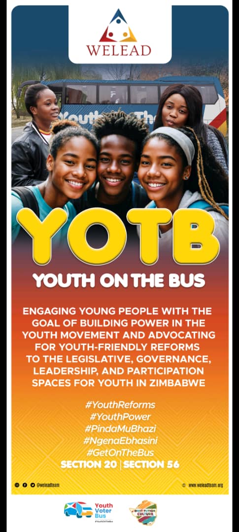 Are you aware of our Youth on the Bus project? We are advocating for youth-friendly reforms in Zimbabwe. To join us just get on the Bus by joining our online campaigns. Tell someone about us and encourage them to follow @weleadteam. #YouthPower #YouthReforms #GetOnTheBus