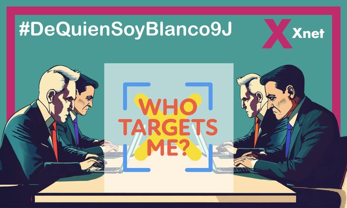 👁️ T'has preguntat com la publicitat política digital pot influir en el teu vot?

#DeQuienSoyBlanco9J investiga l'ús d'eines publicitàries de Meta pels partits polítics per descobrir si la segmentació en línia, il·legal  a la UE, influeixen en el vot.

xnet-x.net/es/dequiensoyb…