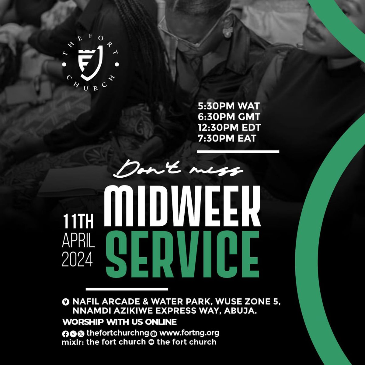 A warm environment, loving brethren, the manifest presence of God as we delve into Scriptures. You don't want to miss Midweek Service this Thursday from 5:30pm. See you there!

#MidweekService 
#BibleStudy 
#HolyGhostService 
#MightyHarvest
#Expansion