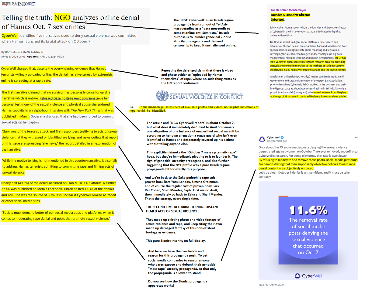 BREAKING: The Israeli regime and its propaganda apparatus is now pushing social media platforms to ban and censor anyone exposing and debunking the 'mass rape' hoax. This is the only thing they have left now with all their hoax lies having crumbled: Direct censorship