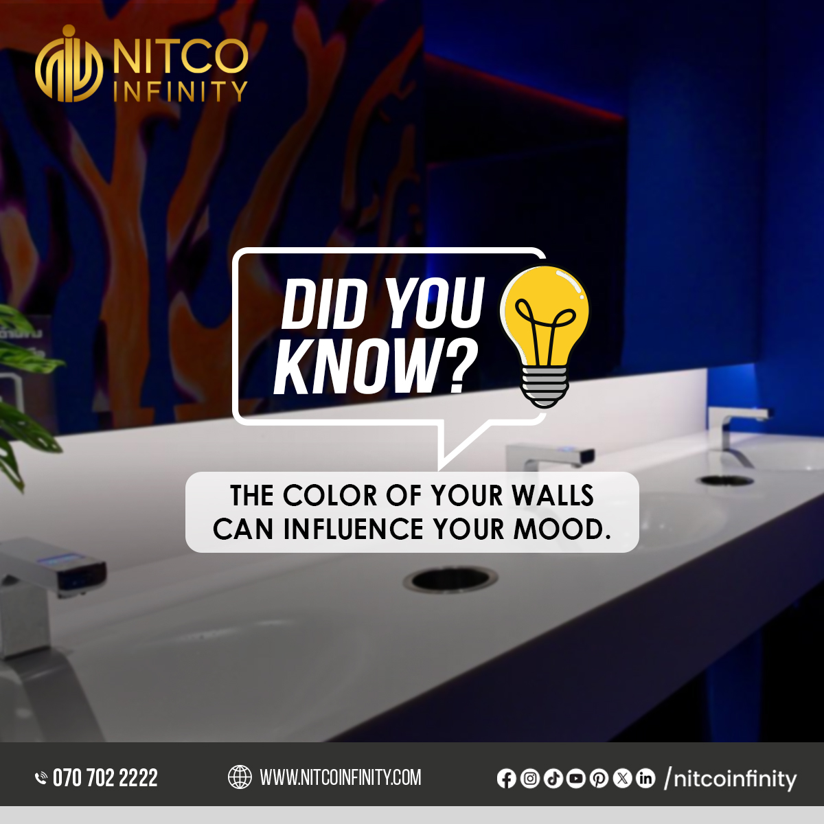 Which color is known for promoting calmness and tranquility in a space?

Answer: 💙Blue💙

📲 0707022222

#modernfurniture #staronsolidsurfaces #staron #interiordesign #comfortableliving #nitcoinfinity #minimalisticstyle #minimalistliving #officeredesign #InteriorDesignTips