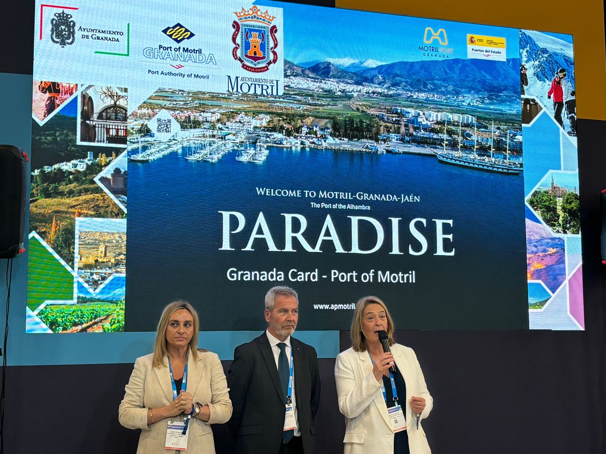 suncruiseand's tweet photo. La "Granada Card", presentada en #SeatradeGlobal con la alcaldesa de Motril, Luisa García Chamorro, destaca lo mejor de la cultura granadina, incluida la Alhambra, promoviendo el turismo y la movilidad. 🌍💼 #TurismoAndaluz #GranadaCard @puertodemotril https://t.co/MhapbdnACg