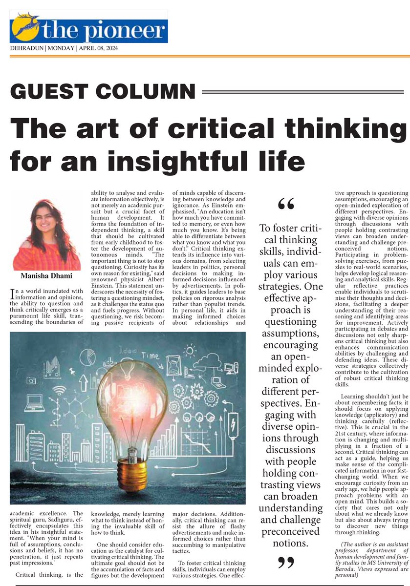 One of the important life skills: critical thinking
#criticalthinking
#lifeskill