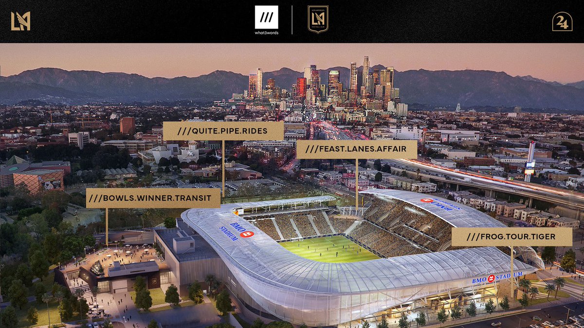 Kicking off with @LAFC 🎉 ⚽ We’re very excited to see the first what3words integration by a major league sports team in the United States. LAFC uses what3words to help visitors find precise points for useful locations at the BMO Stadium, such as entrances, exits, and more.