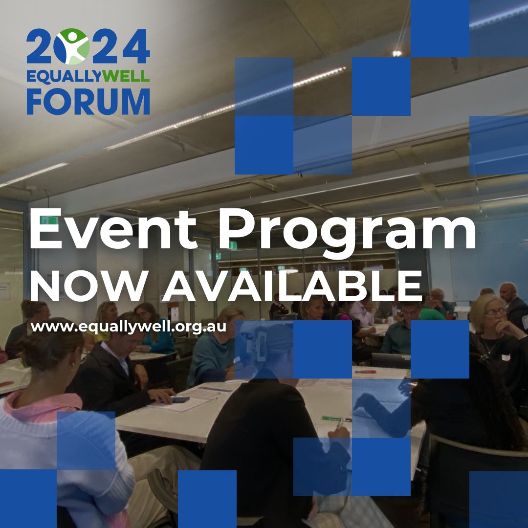 The draft Event Program for the Equally Well 2024 Lived Experience Forum is now available to view and download on our website. 🔗equallywell.org.au/2024-equally-w… Please note, this event is in-person only.