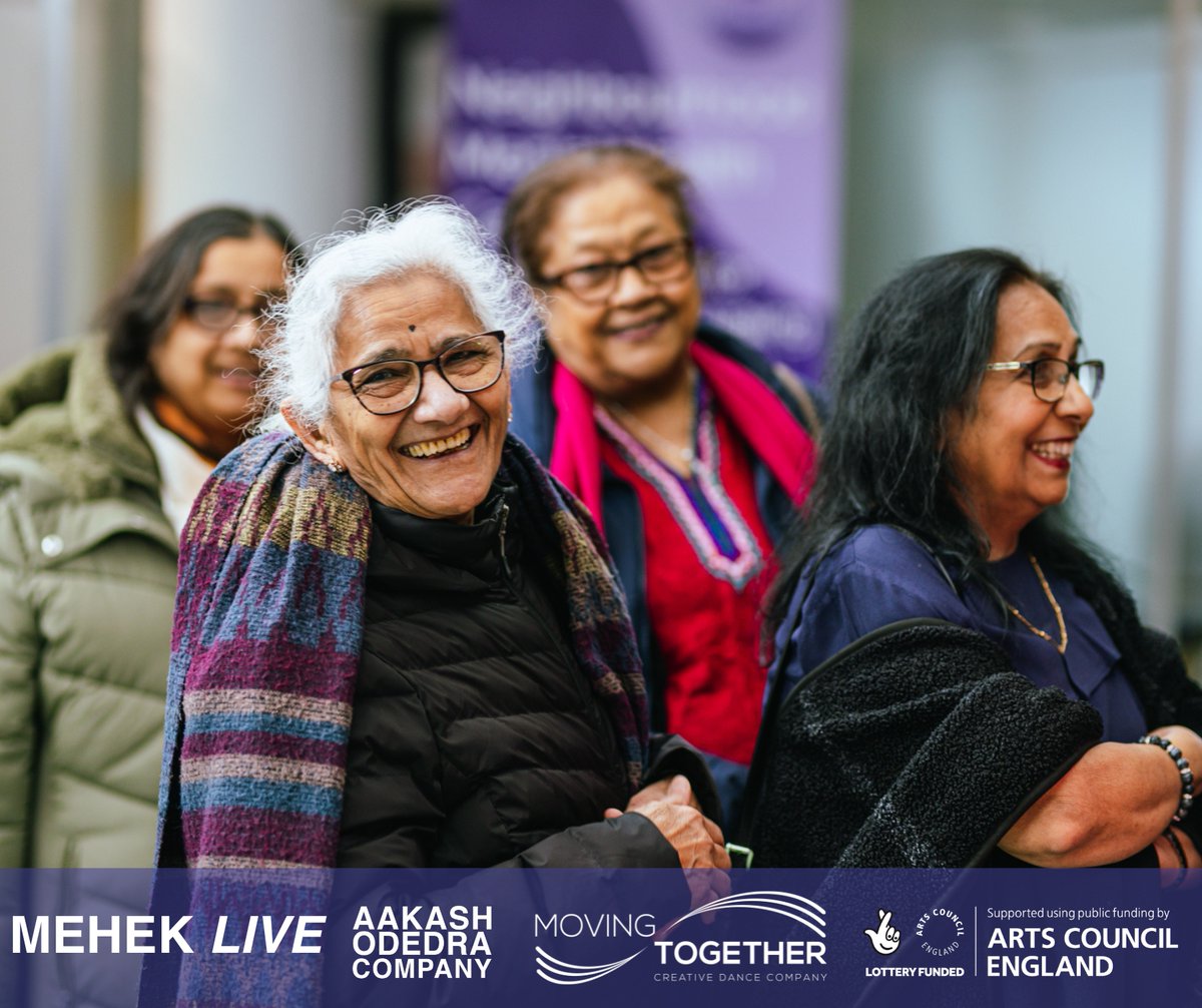 The participants of our community project Mehek Live witnessed Mehek last week! 🤩 The UK tour kicked off in Leicester's Peepul Centre, embracing our community in Belgrave. Next stops: London, Salford, Newcastle. Tickets: aakashodedra.com/whats-on/ 📸: Angela Grabowska