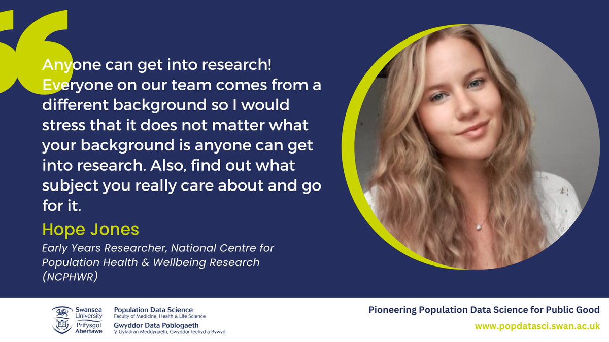 🆕Blog series - My Journey Into Research 📚 Researcher: Hope Jones @HopeJon18108832, Early Years Researcher,@SwanseaUni Get to know Hope and find out about her interesting journey into research👉 popdatasci.swan.ac.uk/my-journey-int…