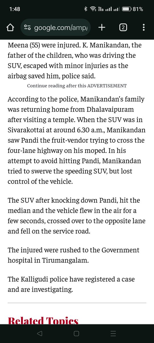 @DriveSmart_IN @RSGuy_India @SafetyOverSpeed Happened because of two wheeler trying to cross road