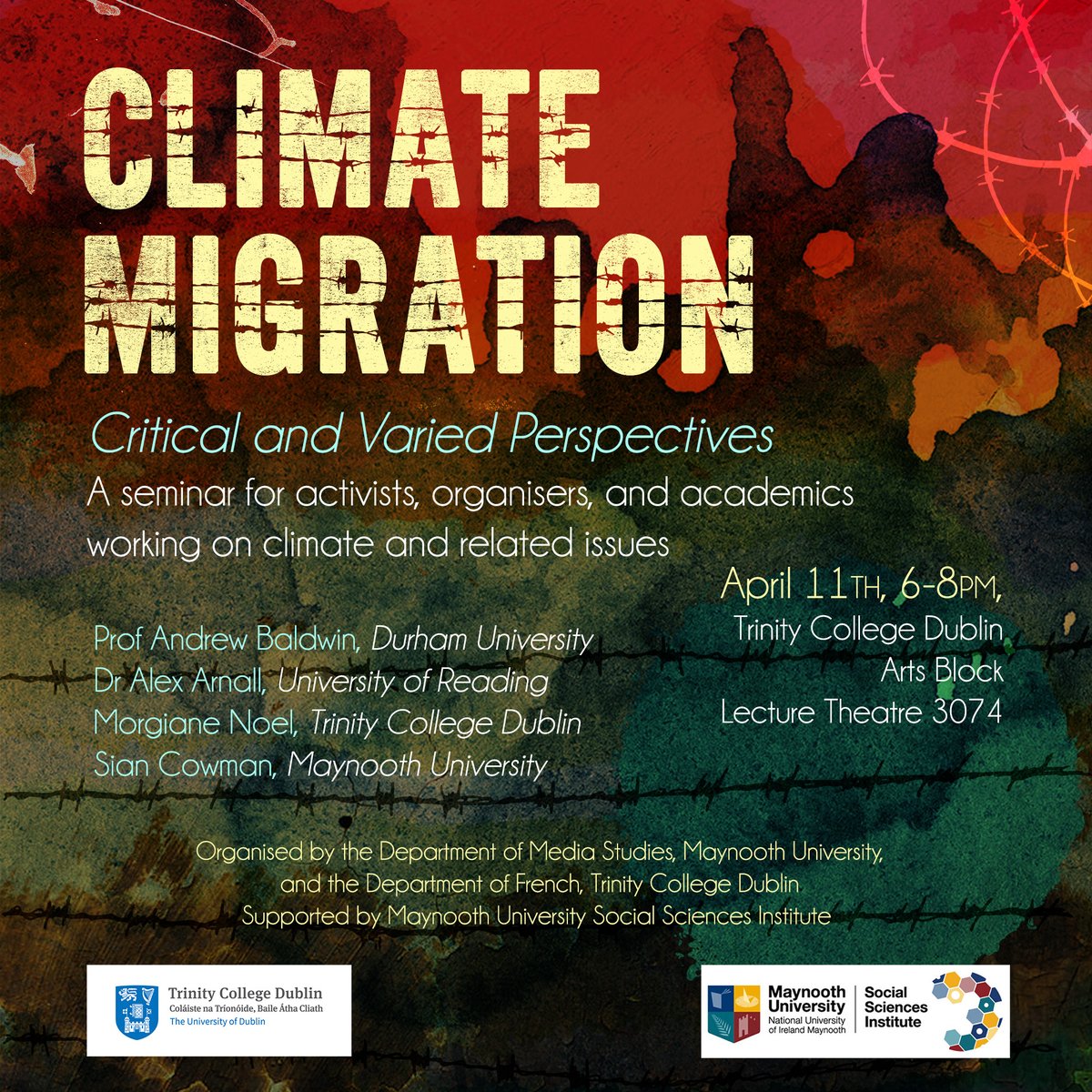 Seminar on climate migration migration, critical and varied perspectives. Tomorrow, Thursday 11 April, 6-8pm.