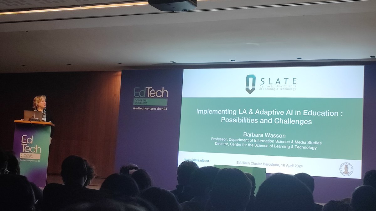 Implementing learning Analytics and artificial intelligence in education: possibilities & challenges @barbarawasson 'GenAi is not a search engine' at #Edtech24 @UPFBarcelona