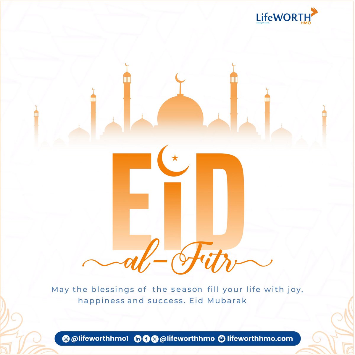 LIVEWELLDAM's tweet photo. As we bid farewell to Ramadan, let's embrace the spirit of Eid with open hearts and spread love and kindness wherever we go. Eid Mubarak!

#Eid2024  #EidUlFitr  #Ramadan  #EidMubarak  #healthinsurance #LifeWorthHMO https://t.co/ERIzRRDUDz