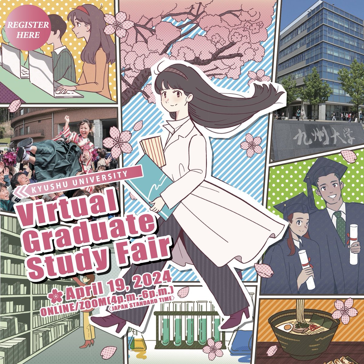 Interested in studying at #KyushuU? Then join next week's Virtual Graduate Study Fair! Jump online on Apr 19, at 16:00 (JST) to hear from seven of our graduate schools about their international programs. Register from the link below↓↓ kyushu-u.ac.jp/en/events/view… @KU_studyabroad