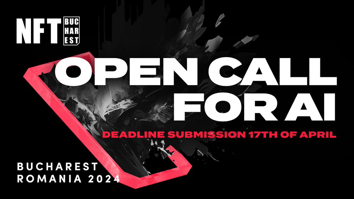 AI OPEN CALL FOR ARTISTS 🚀 gm frens, We have the honor of curating your AI works for #NFTBucharest between April 10-17th together with @OlesyaBargo & our partners JOYN. TO APPLY: 👉 Share your works here joyn.xyz/contest/ai-ope… 👉 Follow @nft_bucharest, @OlesyaBargo,…