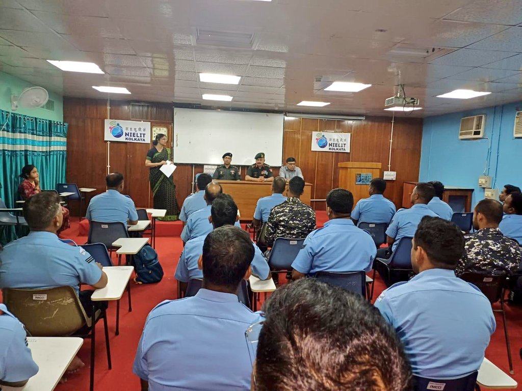 Brig Rajeev Kapur,SM, ADG, presided over the Induction Ceremony of DGR Sponsored Certified Multimedia Developer Course held today at NIELIT,Kolkata. ADG interacted with the teaching faculty & retiring soldiers attending the course. @adgpi @IAF_MCC @IndiannavyMedia @KOL_NIELIT