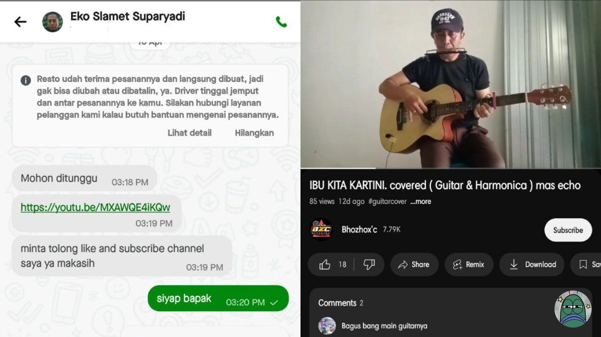 💚 Bapak nya ternyata keren bangett, maap pak tadi aku suudzon kalo yt nya konten nge vlog ngojek😫🙏
Saskreb ges berbakat bangett bapak gopud nya