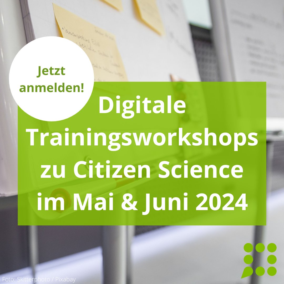 📢 Ab sofort könnt ihr euch für die nächste Runde unserer Trainingsworkshops anmelden! Mit einem Basismodul, 4 Aufbaumodulen und der Ideenwerkstatt bieten wir Neulingen im Feld ab Ende Mai wieder eine umfassende Einführung in #CitizenScience. Alle Infos: buergerschaffenwissen.de/veranstaltunge…