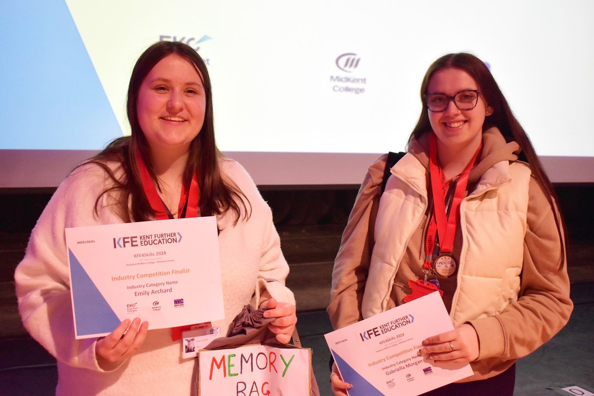 Congratulations to Emily and Gabriella ✨ For their work on a cognitive development project, both of them came 3rd in this year's KFE4Skills Health and Social challenge. Discover where our Health and Social Care courses can take you: ashfordcollege.ac.uk/study-with-us/…