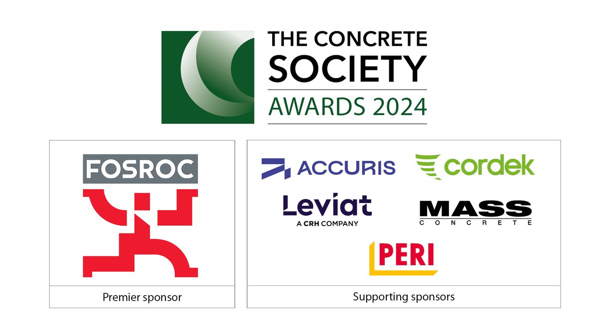 The Society’s Annual Awards could not happen without the support of its Premier and Supporting sponsors. @FosrocUk @AccurisCo #CordekLtd @Leviat_UK @MassConcrete @PERIgroup Visit: tinyurl.com/cx6vx3b9 #concrete #construction #awards