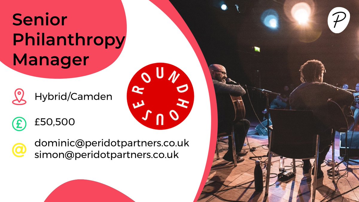 🎤 Join @RoundhouseLDN, the charity empowering and inspiring the next generation of young creatives. Help them continue their vital work by building meaningful, lasting relationships with major donors as Senior Philanthropy Manager. peridotpartners.co.uk/jobs/senior-ph…