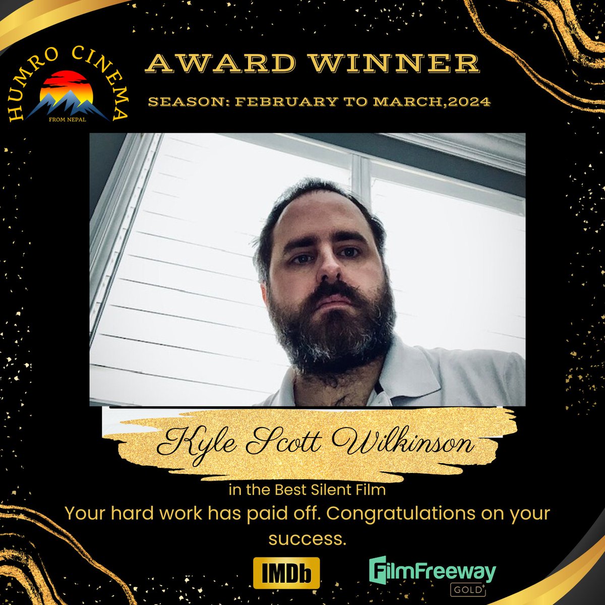 'AWARD WINNER SEASON FEBRUARY TO MARCH 2024'. Film Name:Slippery Highway Director Name:Kyle Scott Wilkinson Category:Best Silent Film #awardwinner #humrocinema #filmfestivalsubmission #award #imdb #filmfreeway #winnerlist