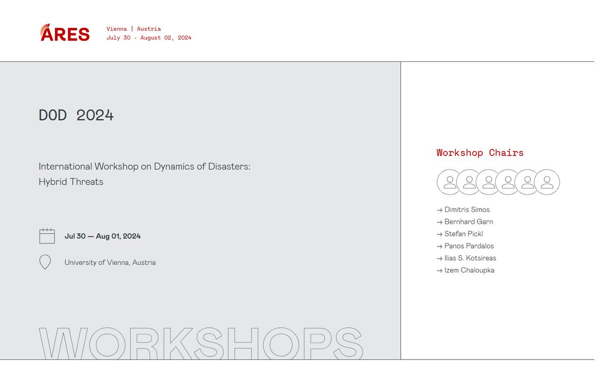 International Workshop on Dynamics of Disasters - DOD 2024👩‍💼 Vom 30. Juli bis zum 01. August 2024 findet DOD 2024 statt. Dafür können Sie auch Paper zum Thema Dynamik von Katastrophen einreichen. Einsendungsschluss ist der 30. April. Lesen Sie hier mehr👉dkkv.org/wp-admin/post.…