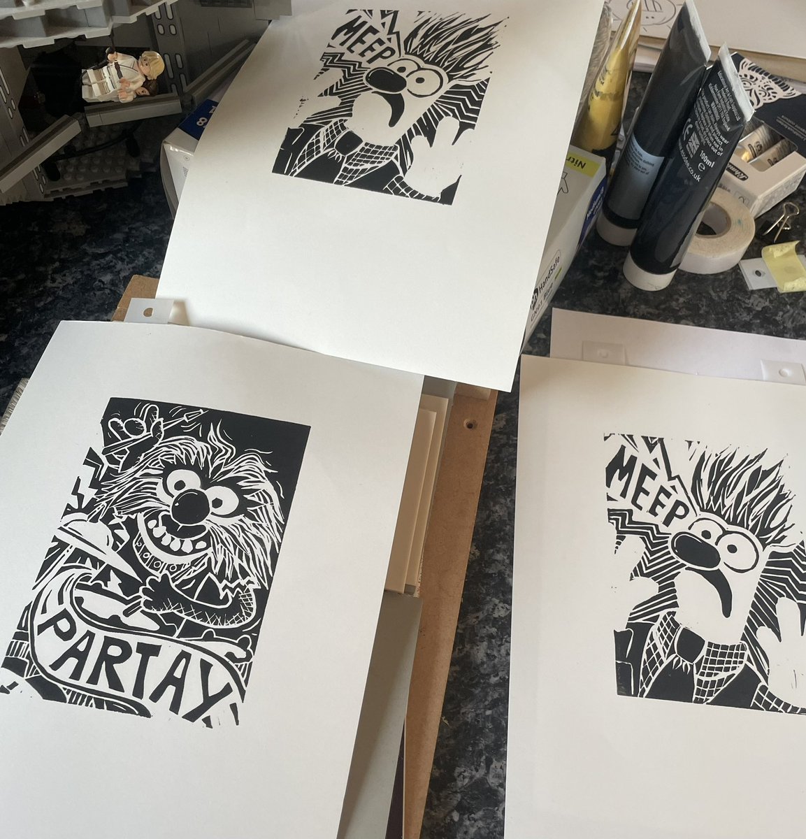 gingertotty's tweet image. Getcha muppet prints here! ParTAY Animal, BanjoPhrog, Omnomnom, Meep and ToofFreeFour

#muppet #muppettwt #muppetart #mhhsbd -#elevenseshour  

£45 inc Uk Special D postage