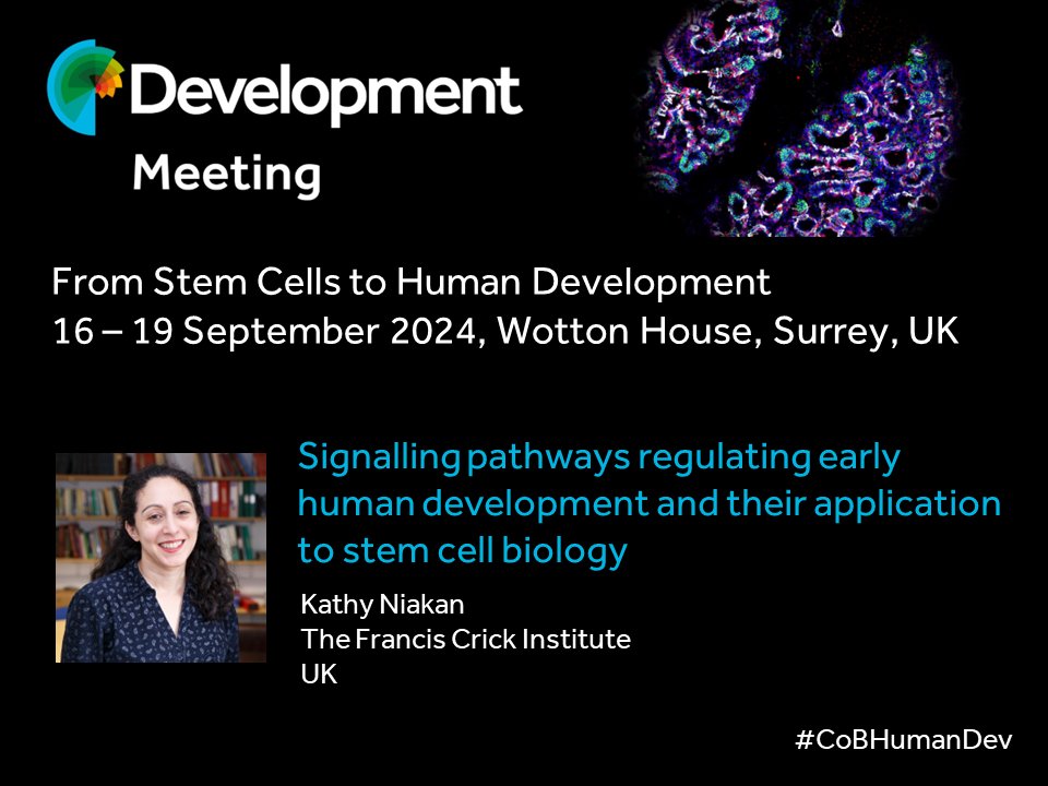 Kathy Niakan will be speaking at our Journal Meeting in September. View the programme, submit an abstract and register at biologists.com/meetings/human… #CoBHumanDev Early-bird deadline is 3 May