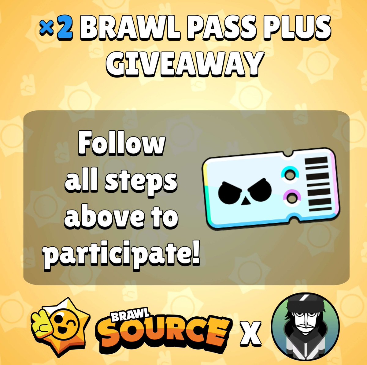 BrawlSource's tweet photo. 🎊  BRAWL PASS PLUS GIVEAWAY 🎉
 An Eid gift from our friend Rafi 🐐

All you have to do is:
1️⃣ Follow @BrawlSource
2️⃣ Follow @Rafithedummy
3️⃣ Like + RT

⭐️ Optional: Follow @SquadSourcex

Thank you Rafi for the giveaway ❤️

#BrawlStars #Ragnarok #BrawlPass #BrawlStarsGiveaway https://t.co/FsErm6MZBx