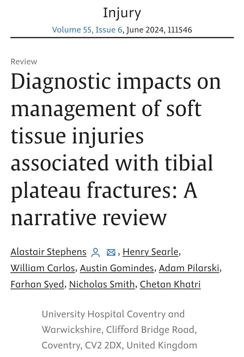 sciencedirect.com/science/articl… A superb narrative review concerning a topic of discussion amongst soft tissue knee and trauma surgeons. #orthotwitter @ChetanKhatri2 @HKCSearle @GomindesAustin