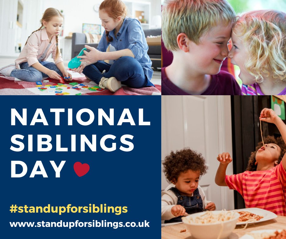 🗓️Today is #NationalSiblingsDay and we are proud to be part of the #StandUpForSiblings partnership. Launched in March 2018 and still going strong 💪#WeWillKeepThePromise