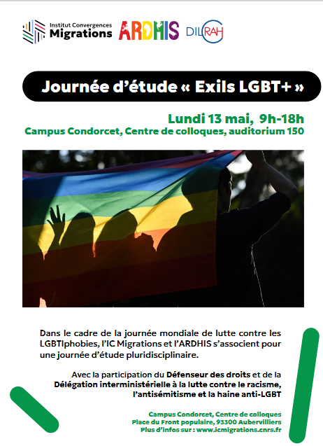 ICMigrations's tweet photo. 🤝Le 13 mai, nous nous associons à @Ardhis_LGBT  pour une journée d'étude pluridisciplinaire « Exils LGBT+ ». RDV au @CampusCondorcet, avec notamment @Defenseurdroits et la @DILCRAH 

Toutes les infos et inscriptions : https://t.co/awNGDs7v8F https://t.co/95kbCD12ir