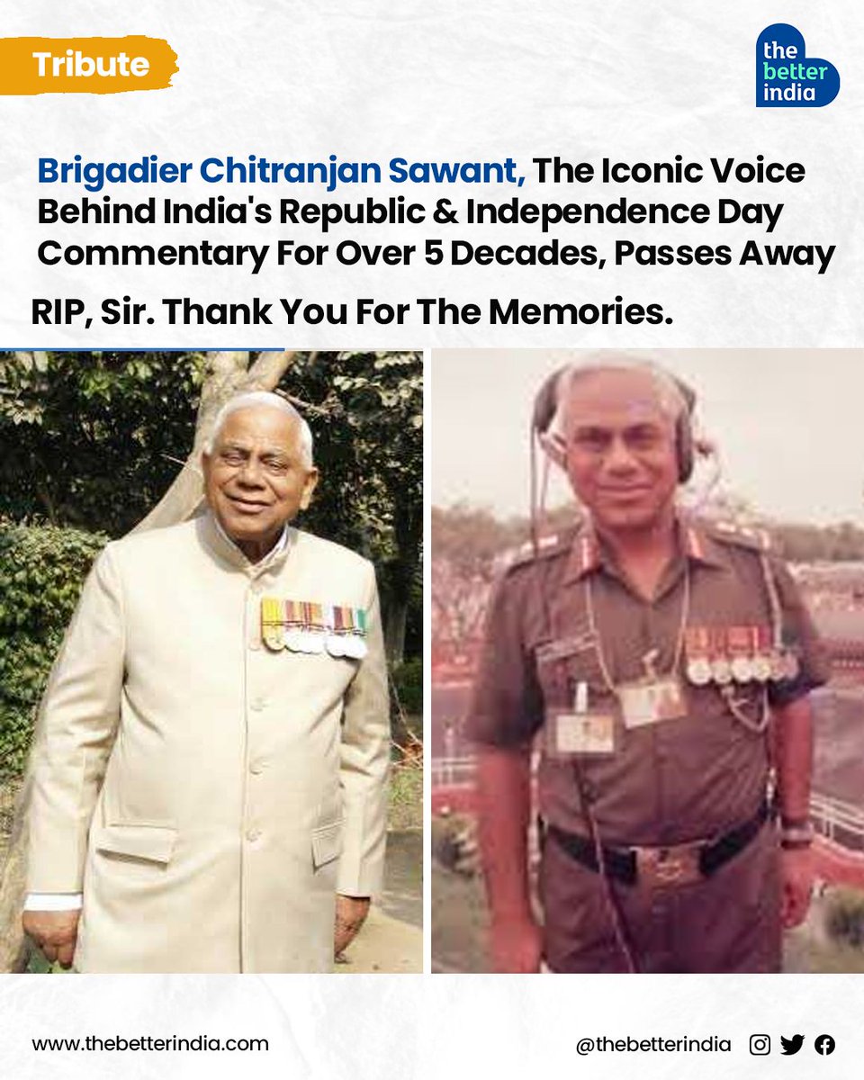 For generations, Brigadier Sawant's commanding voice captivated audiences, drawing them into the spectacle of the Republic Day parade. 

#BrigadierSawant #ArmyCommentator #LegacyOfExcellence #CaptivatingVoice #PrideOfTheNation #RememberingSawant #VocalMastery #MilitaryHeritage