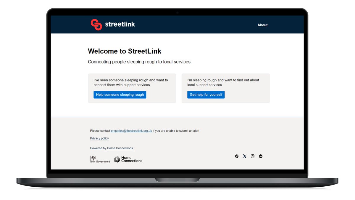 Worried about someone sleeping rough? You can help connect them to local support services through @StreetLink_ in just 3 simple steps: 1. Locate where you’ve seen the person 2. Describe the person in detail 3. Submit your alert Go to: thestreetlink.org.uk #BeTheLink