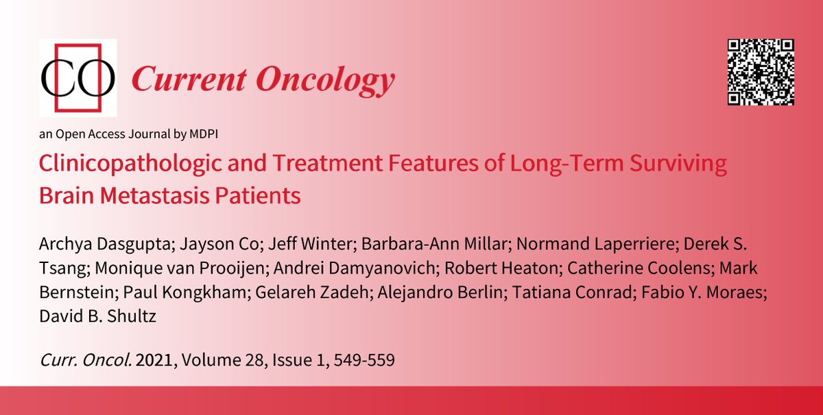 #HighCitedPaper Clinicopathologic and Treatment Features of Long-Term Surviving Brain Metastasis Patients mdpi.com/1718-7729/28/1… Cited more than 10 times! #brainmetastasis #systemictherapy #cancerprevention #immunotherapy #targettherapy