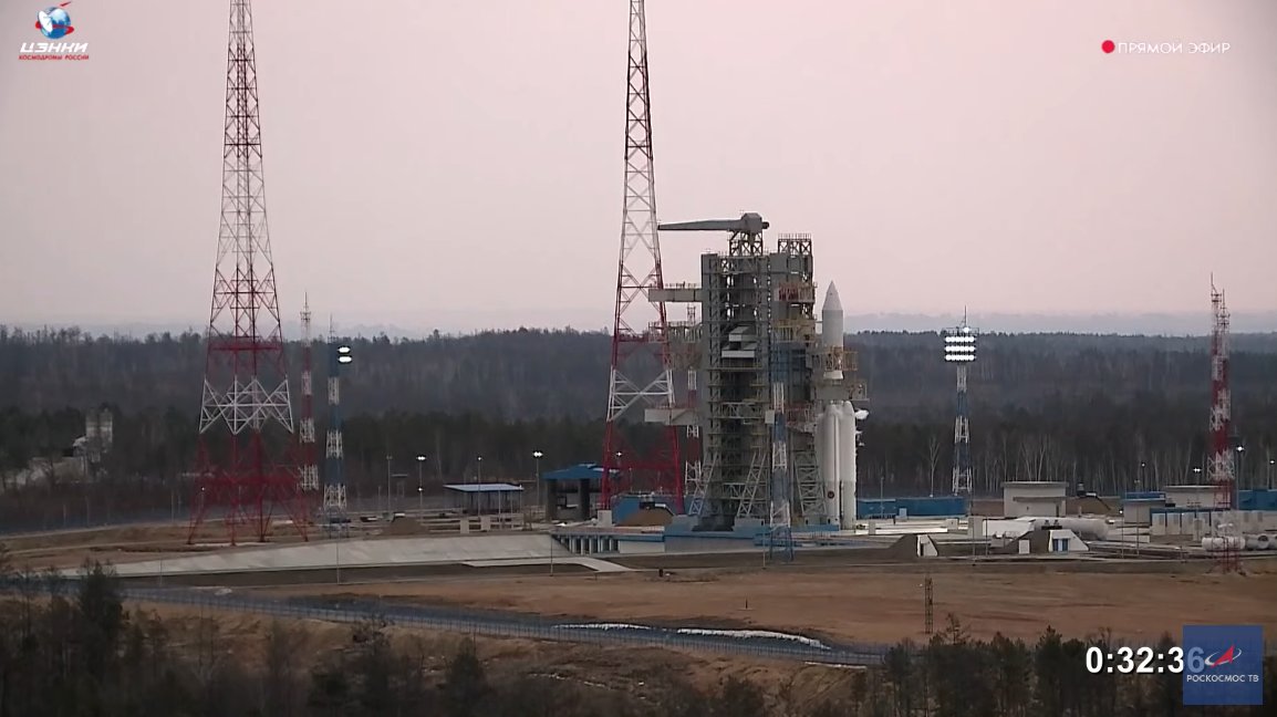 Angara-5 is ready for the 2nd attempt to make its 1st flight from Vostochny in around half an hour (5 a.m. EDT, 09:00 UTC, 18:00 local) Updates: russianspaceweb.com