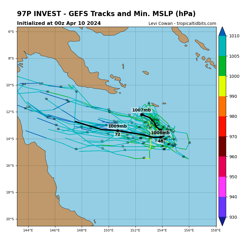 #Invest97P/#13U, off #PapuaNewGuinea, has #TCFA forecast to head WSW in the next 7 days towards N #Queensland, #Australia; low genesis chance at 15%, interests there should watch this closely due to possible #Flooding rains
#Wxtwitter #97P #Cyclone #CyclonePaul #Paul #TropicsWx