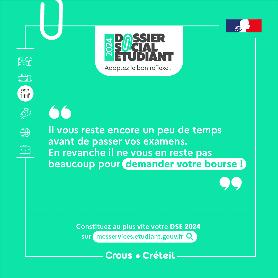 Il vous reste tout juste 1 mois pour faire votre demande, après il sera trop tard ! Alors ne perdez pas de temps : 👉 Constituer votre dossier, rendez-vous sur messervices.etudiant.gouv.fr ! @UPECactus @UnivParis8 @univ_spn @UGustaveEiffel #DSE #bourses #logements #étudiants