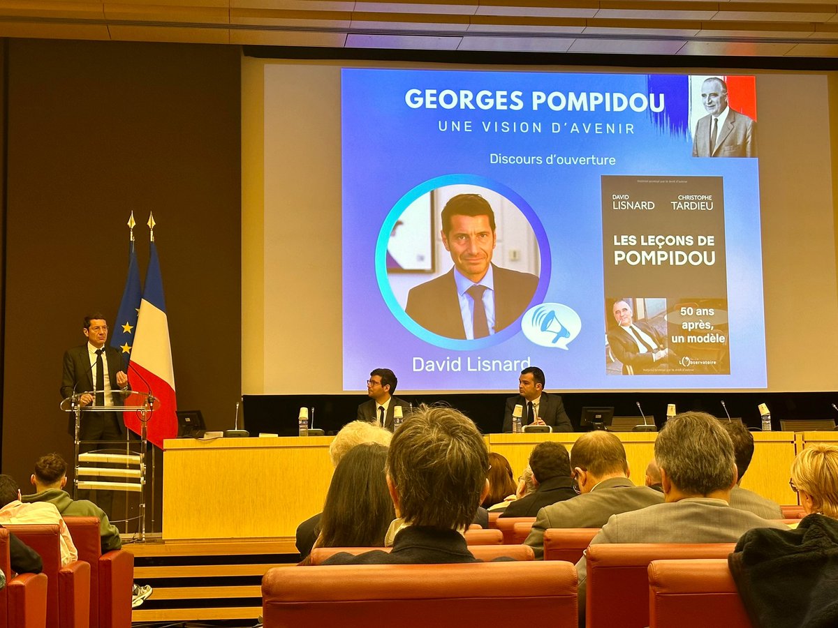 Colloque « Georges Pompidou, une vision d’avenir », organisé par l'Institut Pour le Progrès, avec une excellente introduction de @davidlisnard, à l’Assemblée Nationale.
