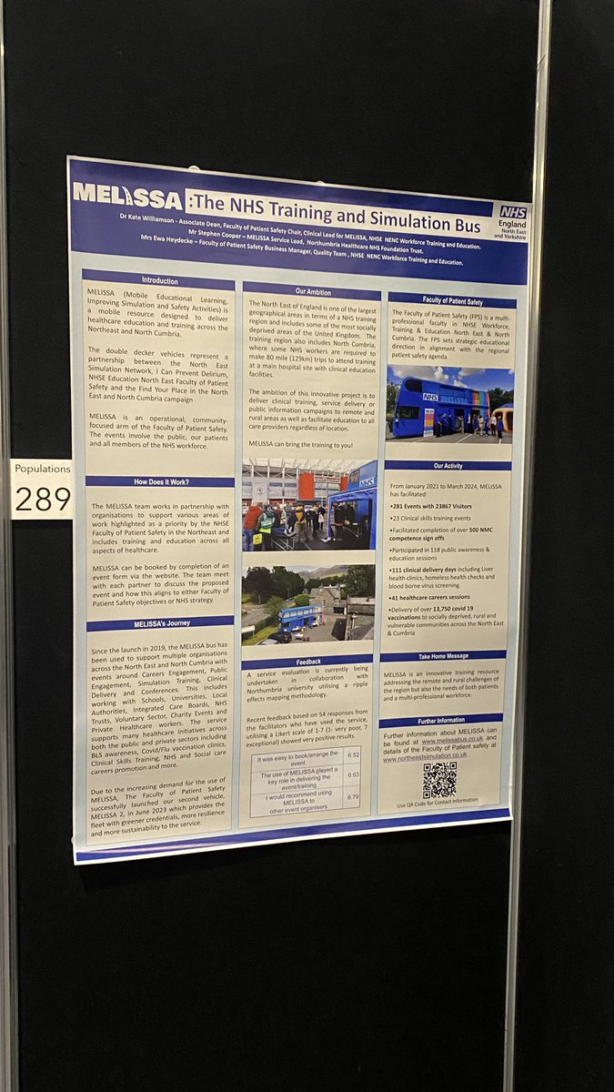 All set up at the #Quality2024 international forum in London today. Here presenting the Faculty of Patient Safety #MELISSA work with @cooper7188.