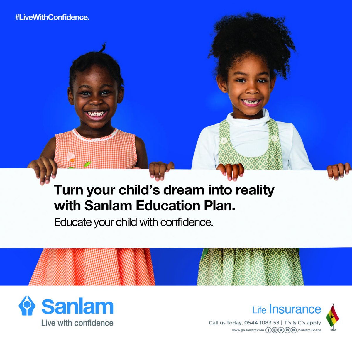 The Sanlam Education Plan is designed to help parents secure their children's future.

Sign up for the Sanlam Education Plan or
Visit gh.sanlam.com today!

#SanlamGhana
#SanalmLifeInsurance
#SanlamEducationPlan
#livewithconfidence💙